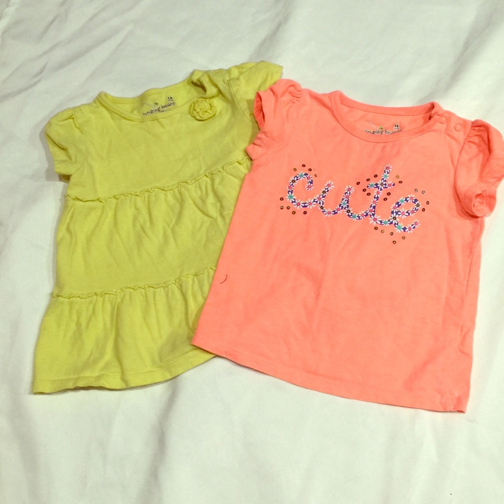 Two Jumping Beans 18 months girl tops orange yello